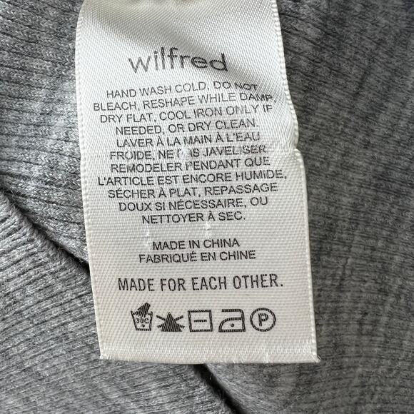 ARITZIA WILFRED Gray Wool Blend Balloon Sleeve Turtleneck Sweater Size 2XS - Picture 8 of 9